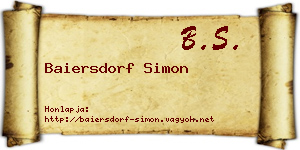 Baiersdorf Simon névjegykártya